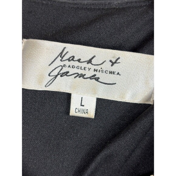 Badgley Mischka Mark & James Sequin Dress Black Gold Size Large Sleeveless - Picture 3 of 11